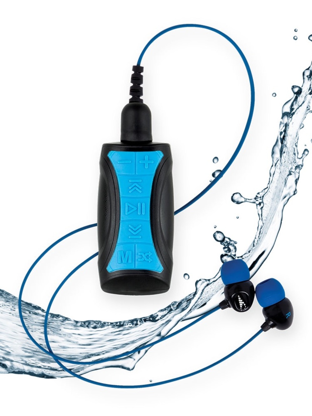Blue Wired Earbud Headphones with Inline Controls